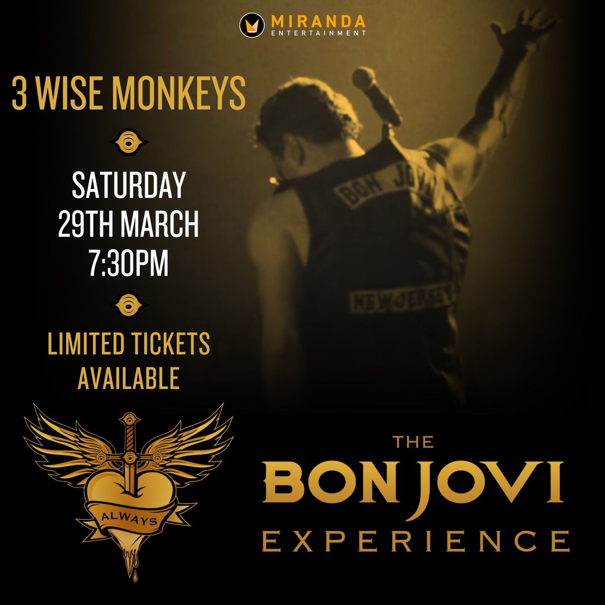 3 WISE MONKEYS | ALWAYS THE BON JOVI EXPERIENCE