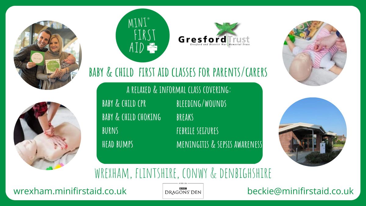 Gresford (LL12) -Baby & Child First Aid for Parents\/Carers (2 hours)