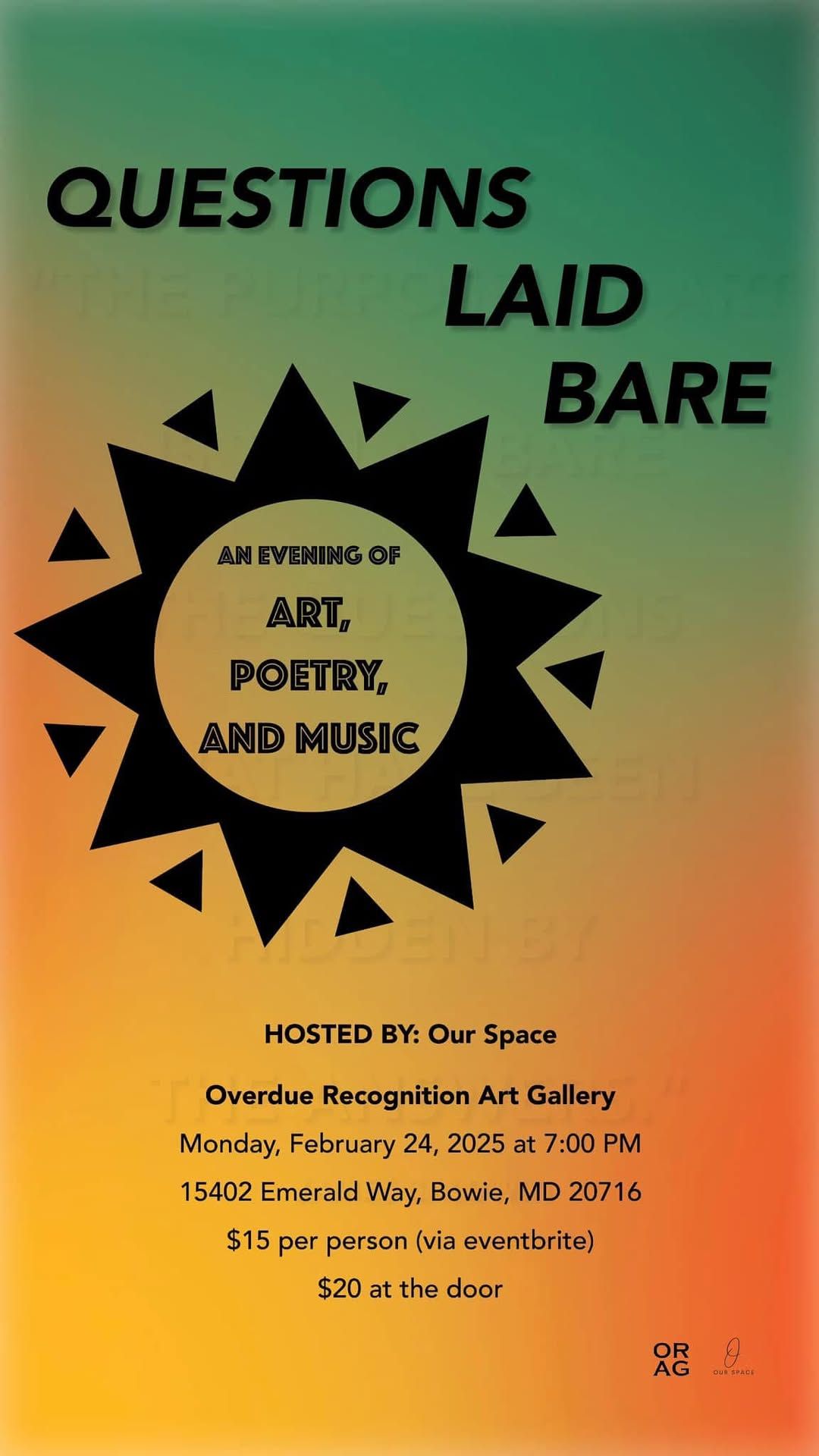 Questions Laid Bare: An Evening of Art, Poetry, and Music 