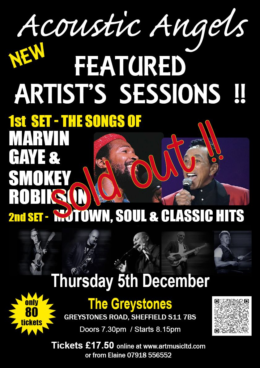 SOLD OUT !! Acoustic Angels  'Featured Artists' Sessions No. 2 - Marvin Gaye & Smokey Robinson