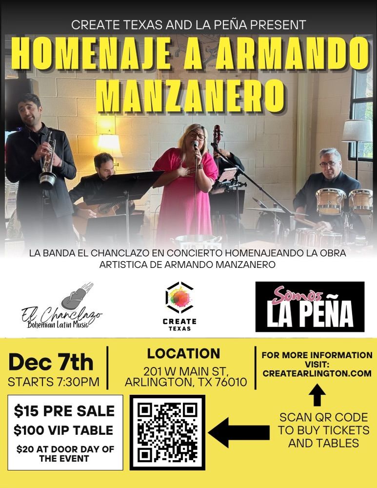 Create Texas and La Pe\u00f1a Present: Homenaje A Armando Manzanero