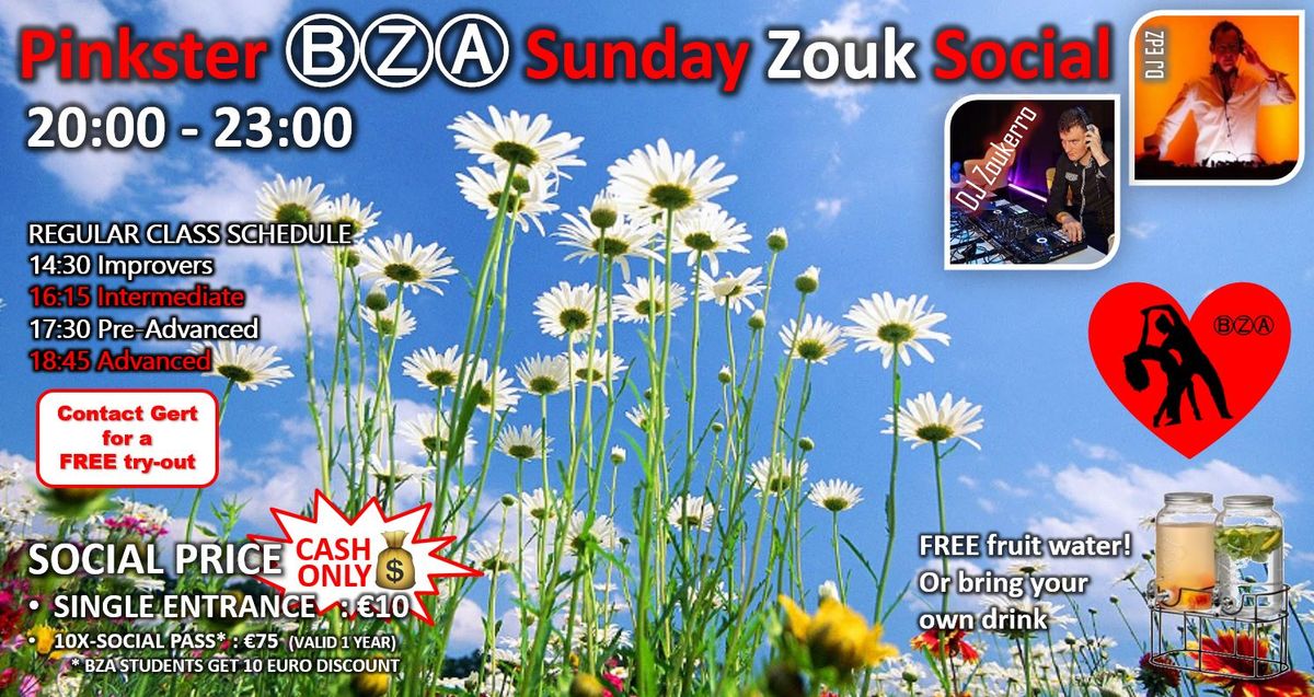 BZA Sunday Zouk Social - MAY 19 - Pinkster Edition!