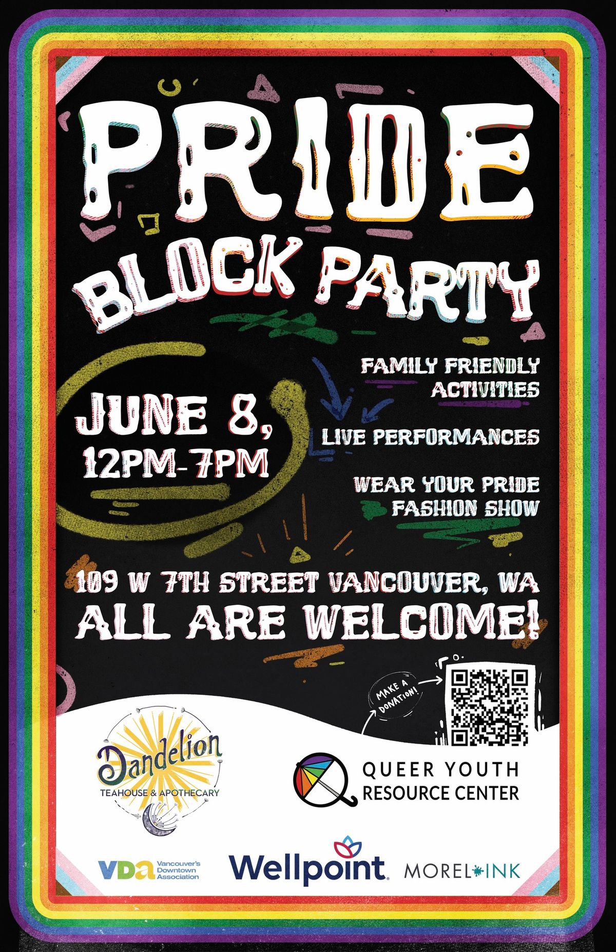 2024 Pride Block Party with QYRC & Dandelion Teahouse