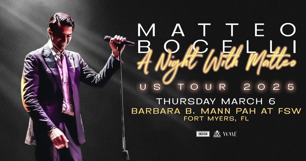 MATTEO BOCELLI - A Night With Matteo | Fort Myers, FL