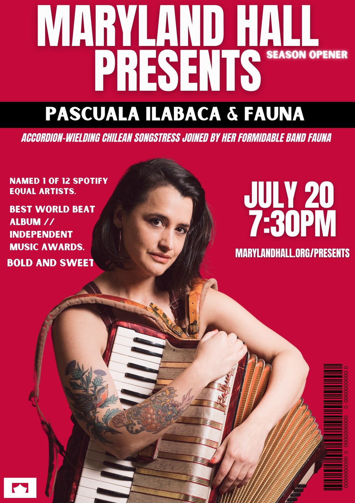 Maryland Hall Presents: Pascuala Ilabaca & Fauna