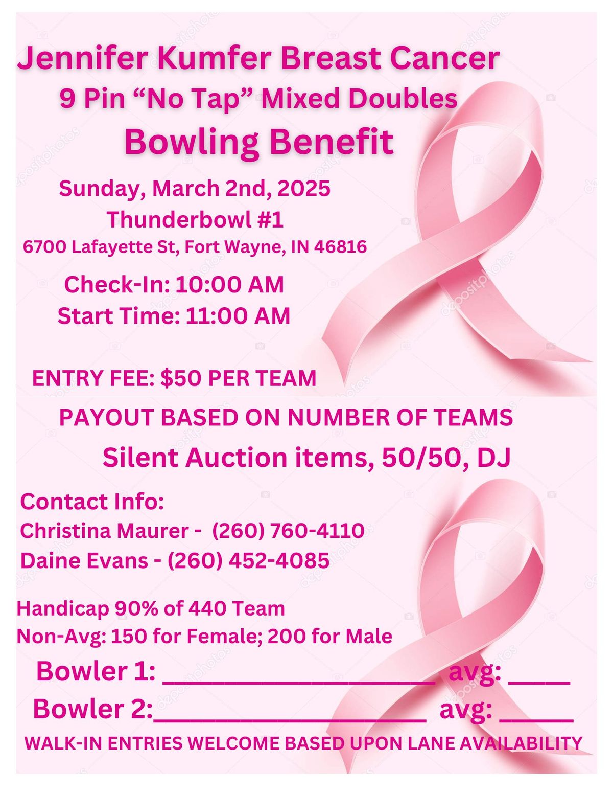 Jennifer Kumfer Breast Cancer Bowling Benefit