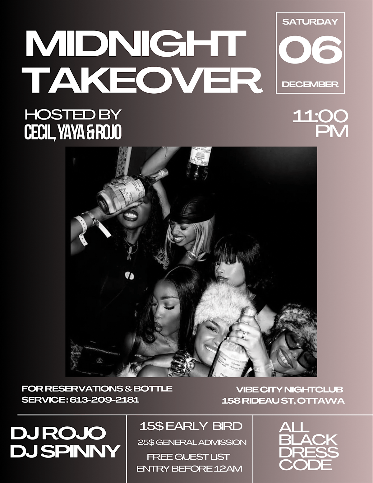 MIDNIGHT TAKEOVER: ALL BLACK EVENT @ VIBE CITY