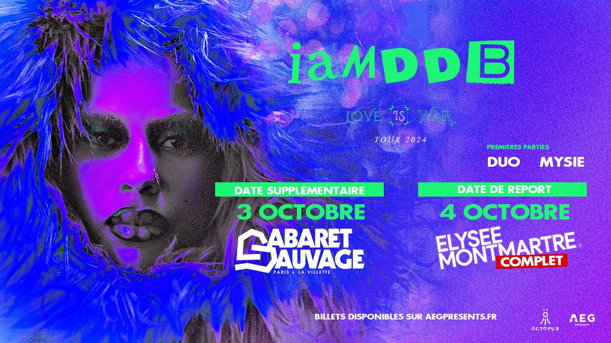 COMPLET \/ IAMDDB + Mysie + DUO \u2022 Elys\u00e9e Montmartre \u2022 4 octobre 2024