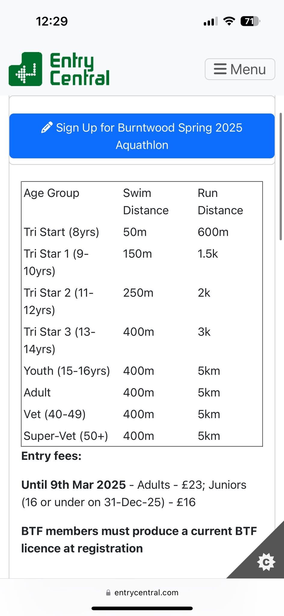 Burntwood Adult & Junior Aquathlon