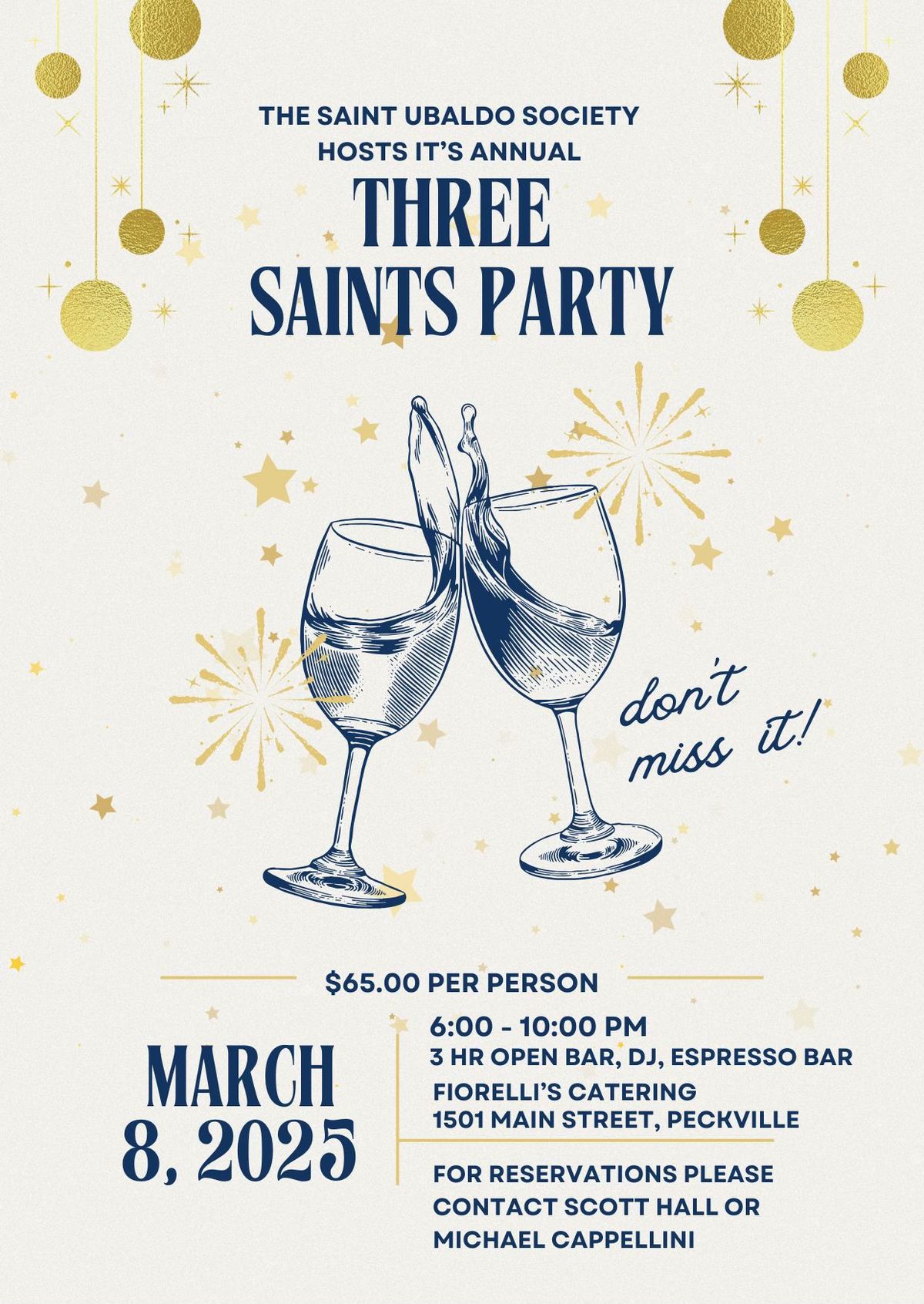 The Saint Ubaldo Society hosts Annual Three Saints Party