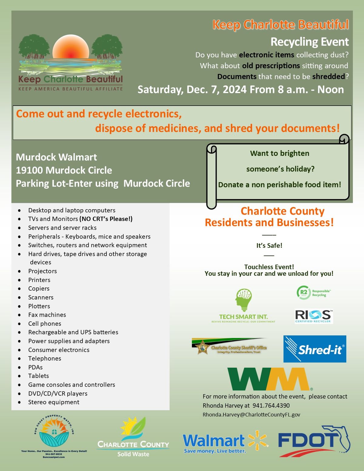 KCB E-Waste Recycling and Shredding Event - Charlotte County Residents and Businesses Welcome!