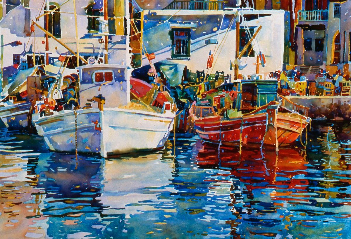 Watercolor Workshop : Steve Rogers Painting Reflections and Boats in Watercolor