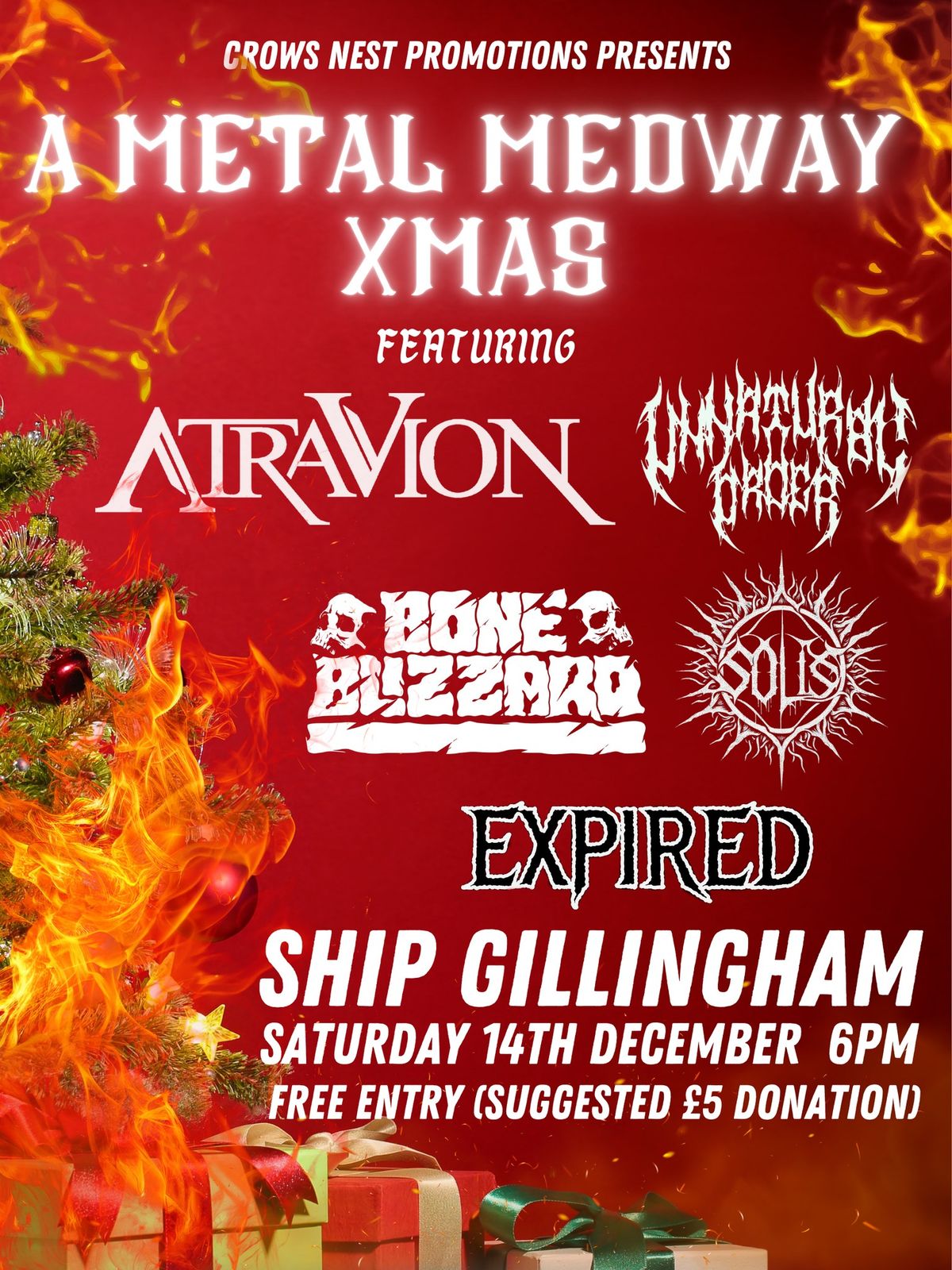 A METAL MEDWAY XMAS - Ship Gillingham (Atravion, Unnatural Order, Bone Blizzard, Solis, Expired)