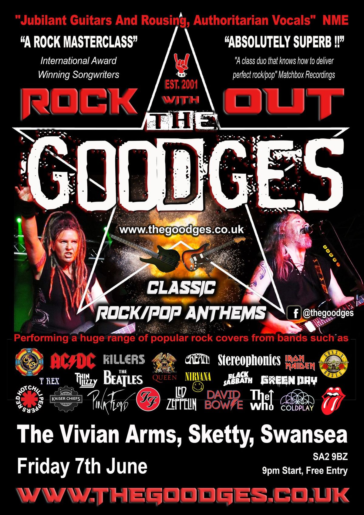 The Goodges Rock Out Live @ The Vivian Arms, Sketty, Swansea. SA2 9BZ. 