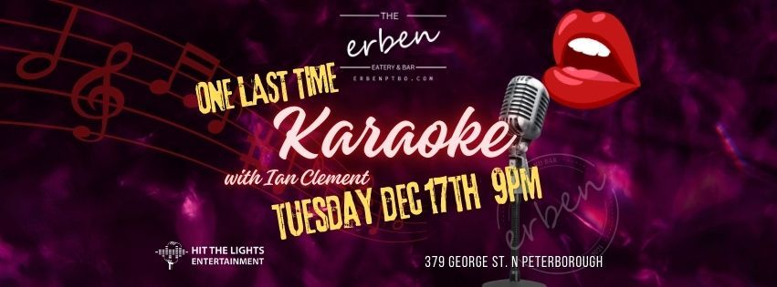 ERBEN - FINAL TUESDAY KARAOKE NIGHT - with Ian Clement