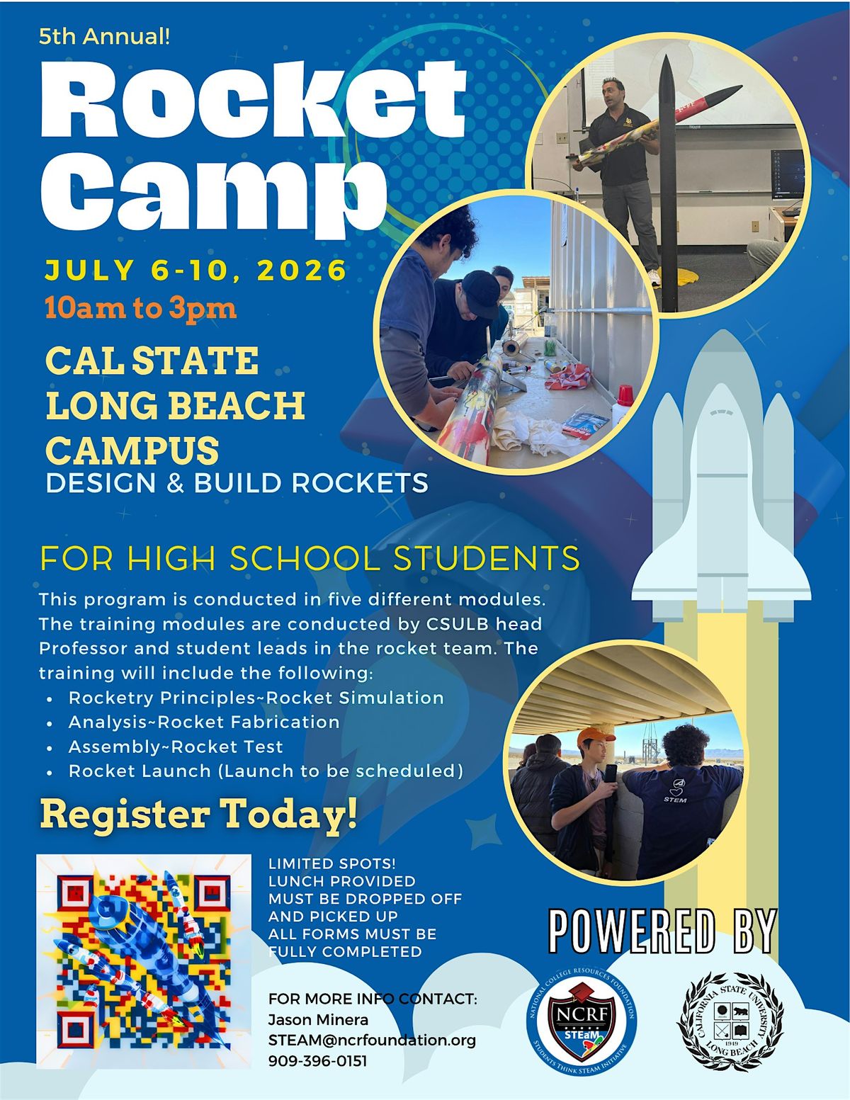 Rocket Camp-Learn, Build, Launch for High School Students