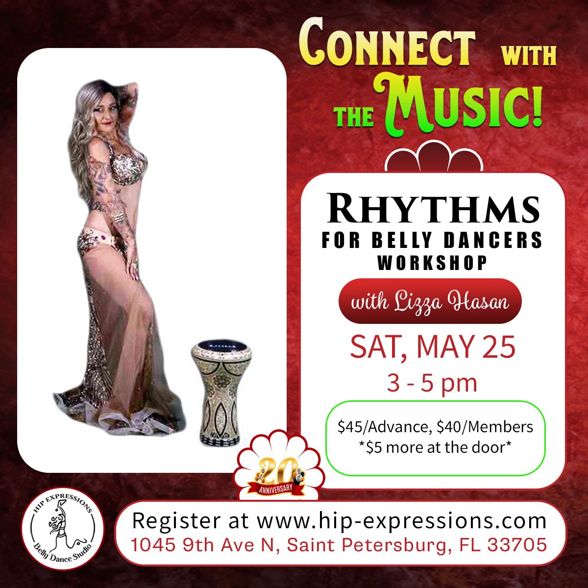 Rhythms for Belly Dancers Workshop with Lizza Hasan | May 25 | 3 - 5 pm | At Hip Expressions