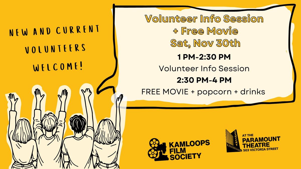 Volunteer Info Session + Free Movie