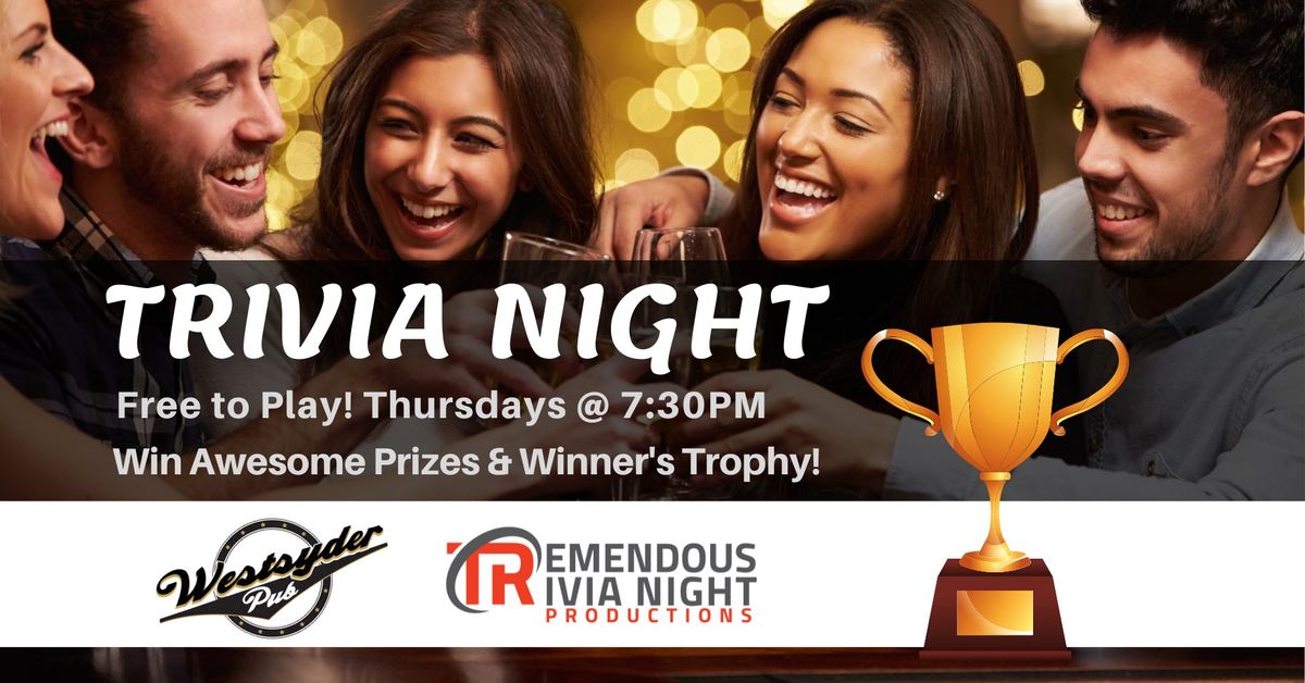 Thursday Night Trivia at Westsyder Pub Kamloops!