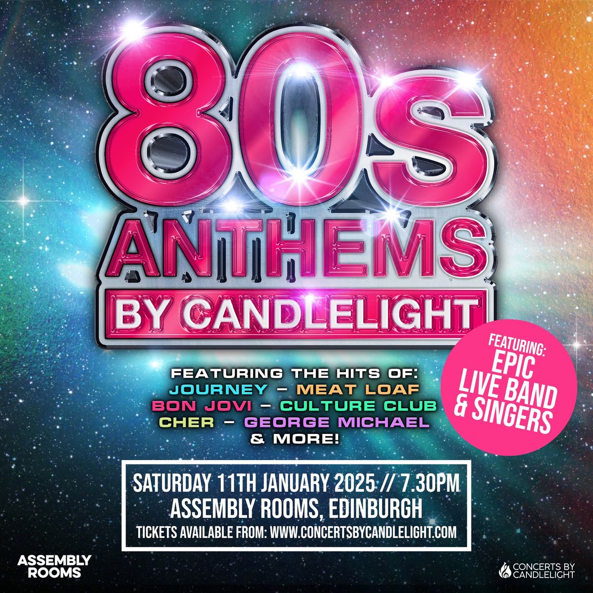 80s Anthems By Candlelight at Assembly Rooms, Edinburgh