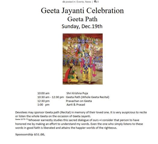 GEETA JAYANTI CELEBRATION