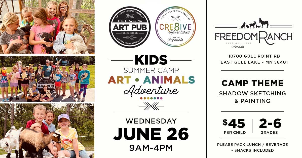 June 26 | Kids Art \u2022 Animals \u2022 Adventure Camp @ Freedom Ranch
