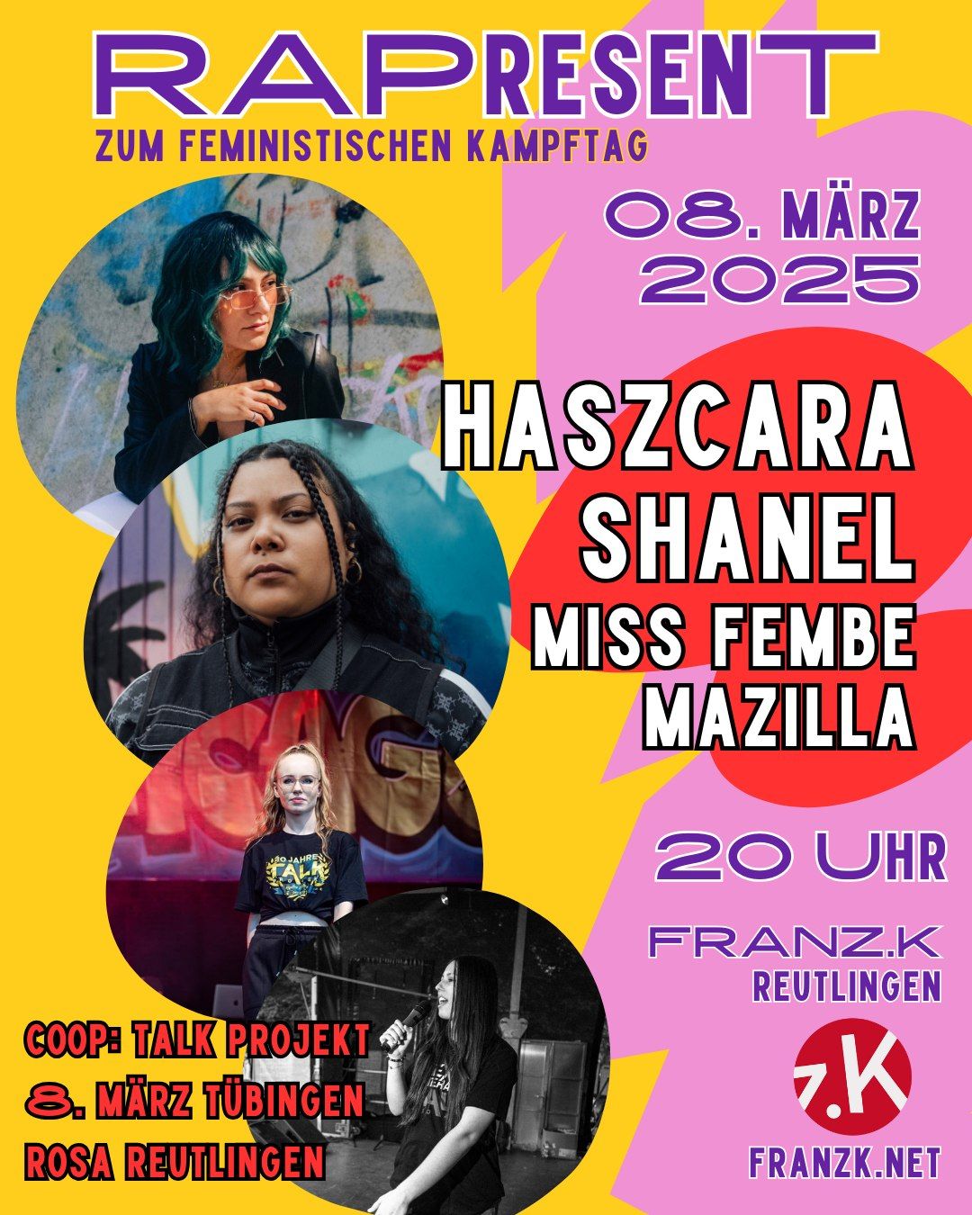  RAPresent: Haszcara, Shanel & TALK \/\/ Rapshow zum feministischen Kampftag 