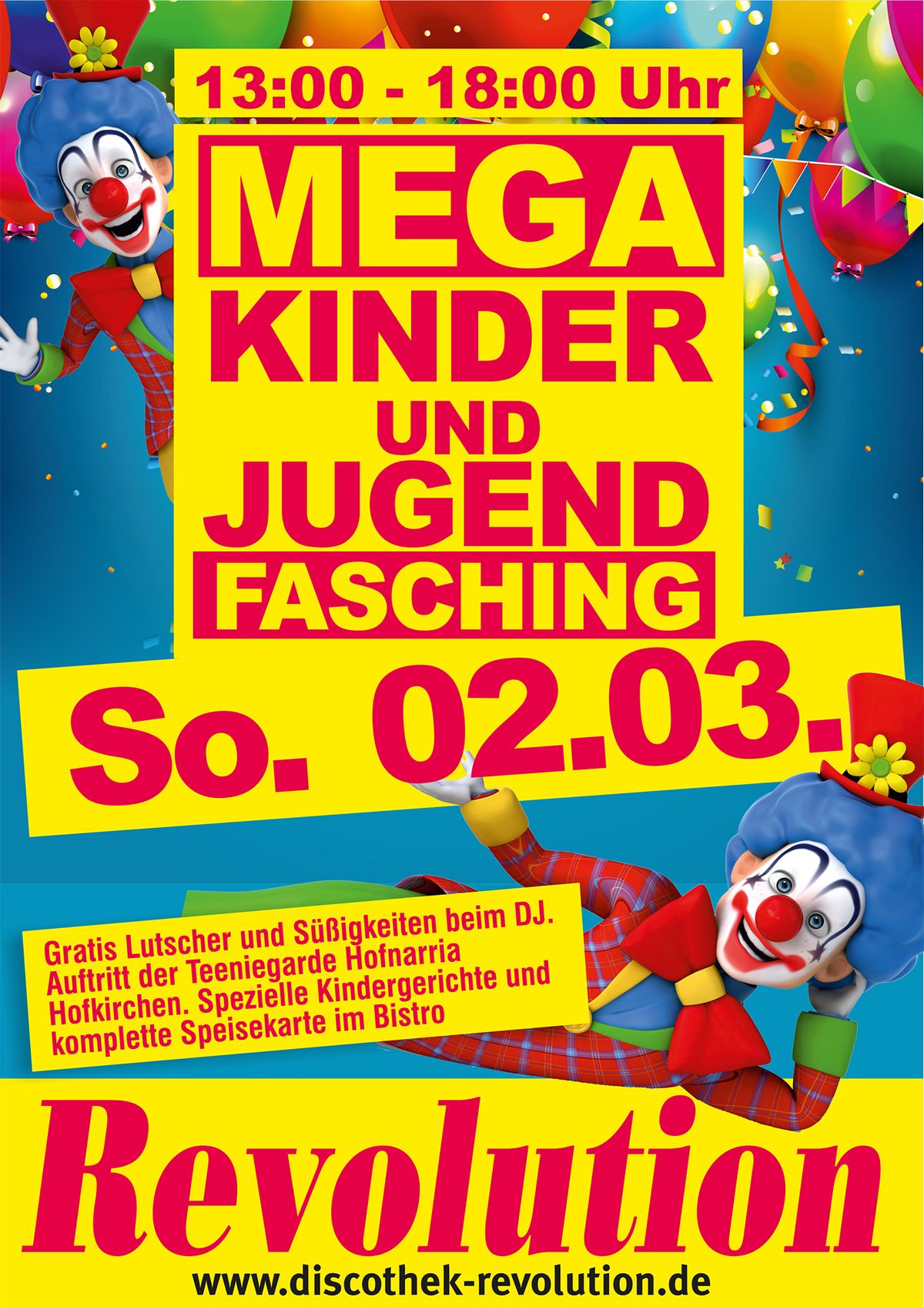 \ud83c\udf8a Revolution Kinder- und Jugendfasching \ud83c\udf8a