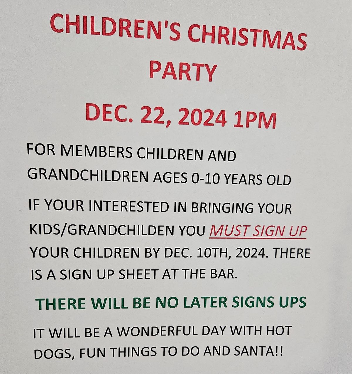 Children's Christmas Party