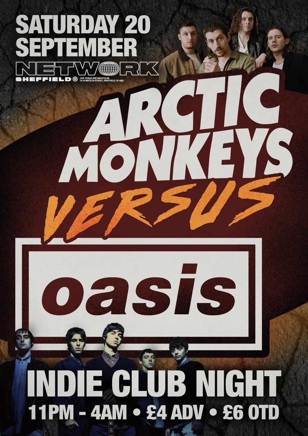 Indie Sleaze Presents: Artctic Monkeys vs Oasis Indie Club Night