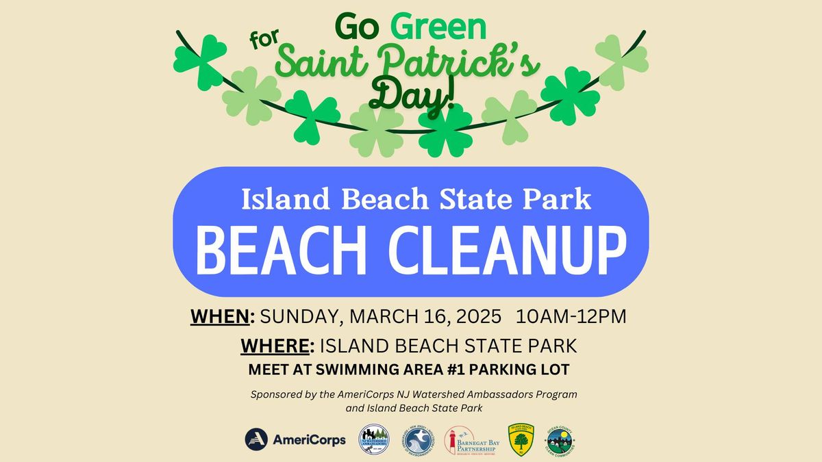 Go Green for Saint Patrick\u2019s Day: Beach Cleanup at Island Beach State Park