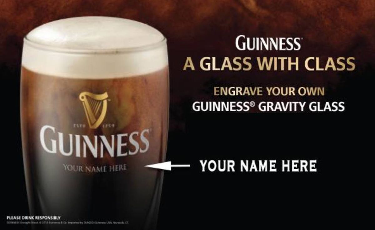 Guinness Glass Engraving.