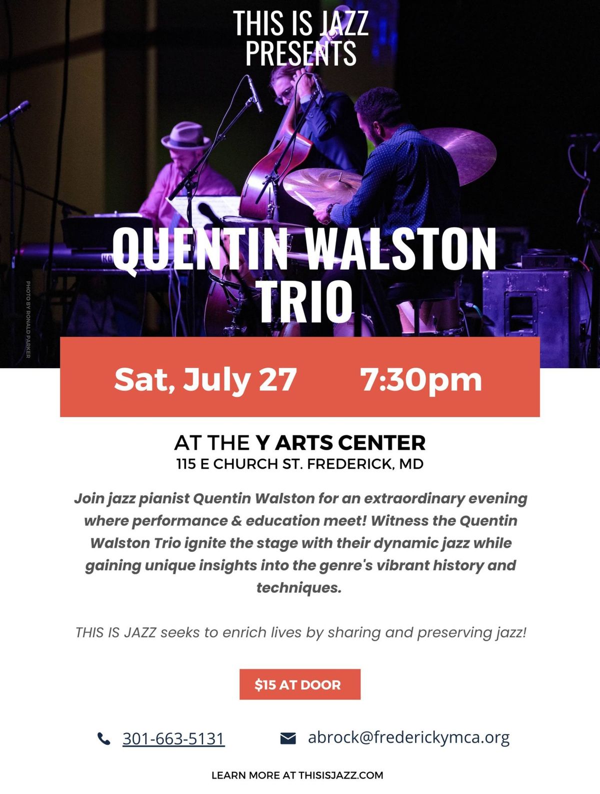 Jazz In Frederick: Quentin Walston Trio