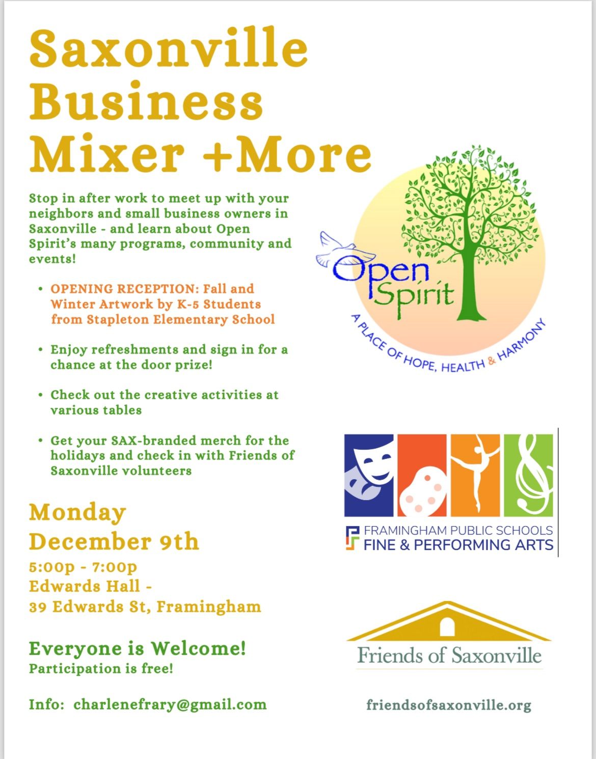 Saxonville Business Mixer +More