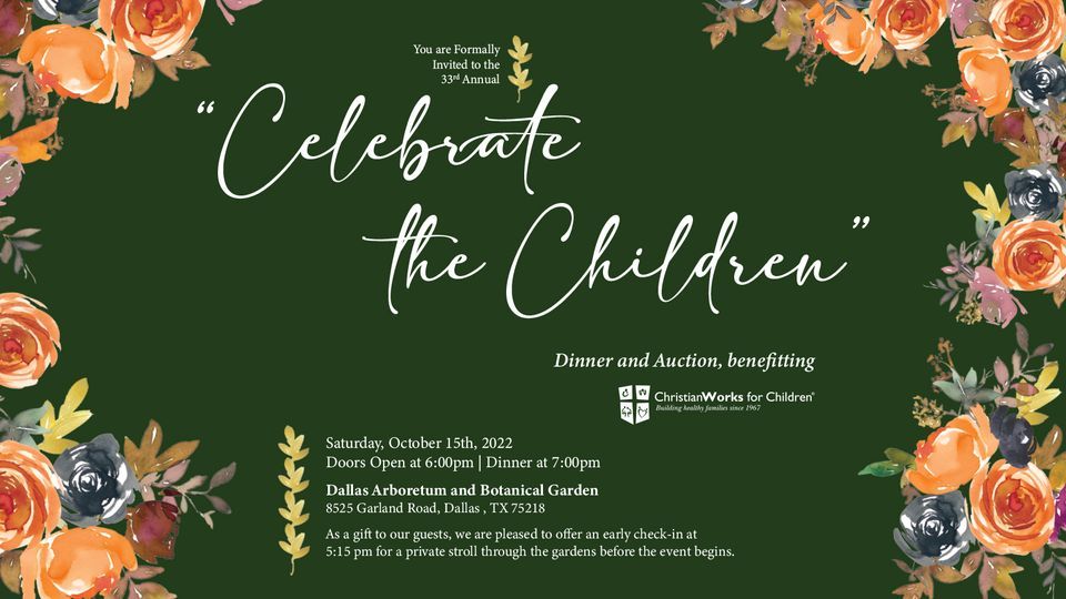 33rd Annual \u201cCelebrate the Children\u201d Auction & Dinner