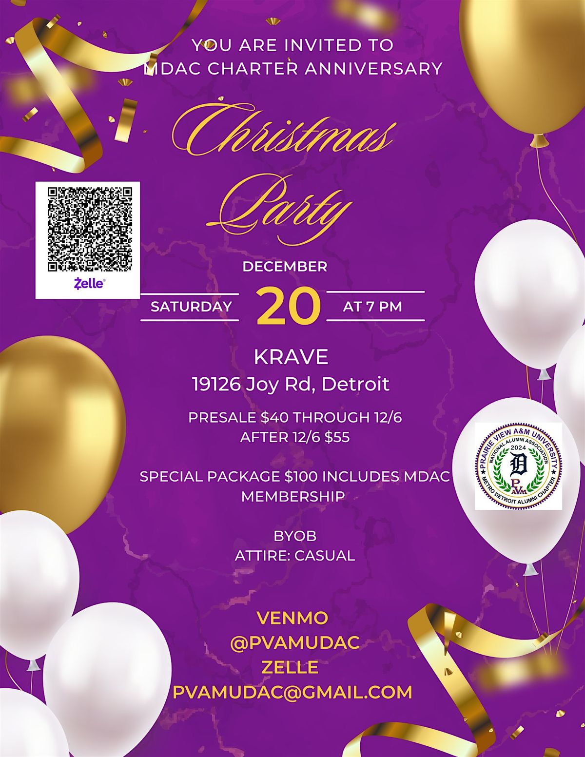 MDAC Prairie View A&M University Christmas Party Fundraiser