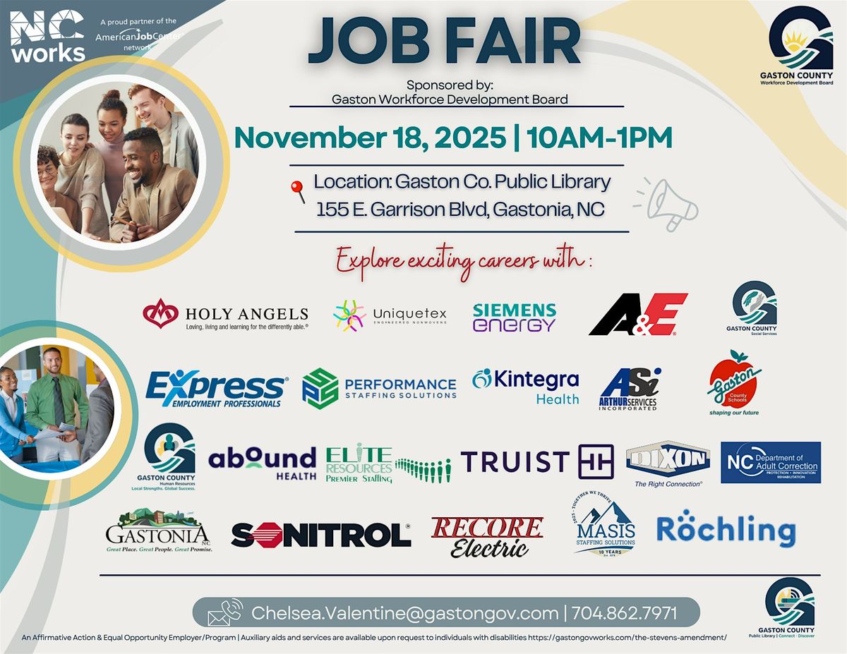 Gaston WDB Monthly Multi-Industry Job Fair