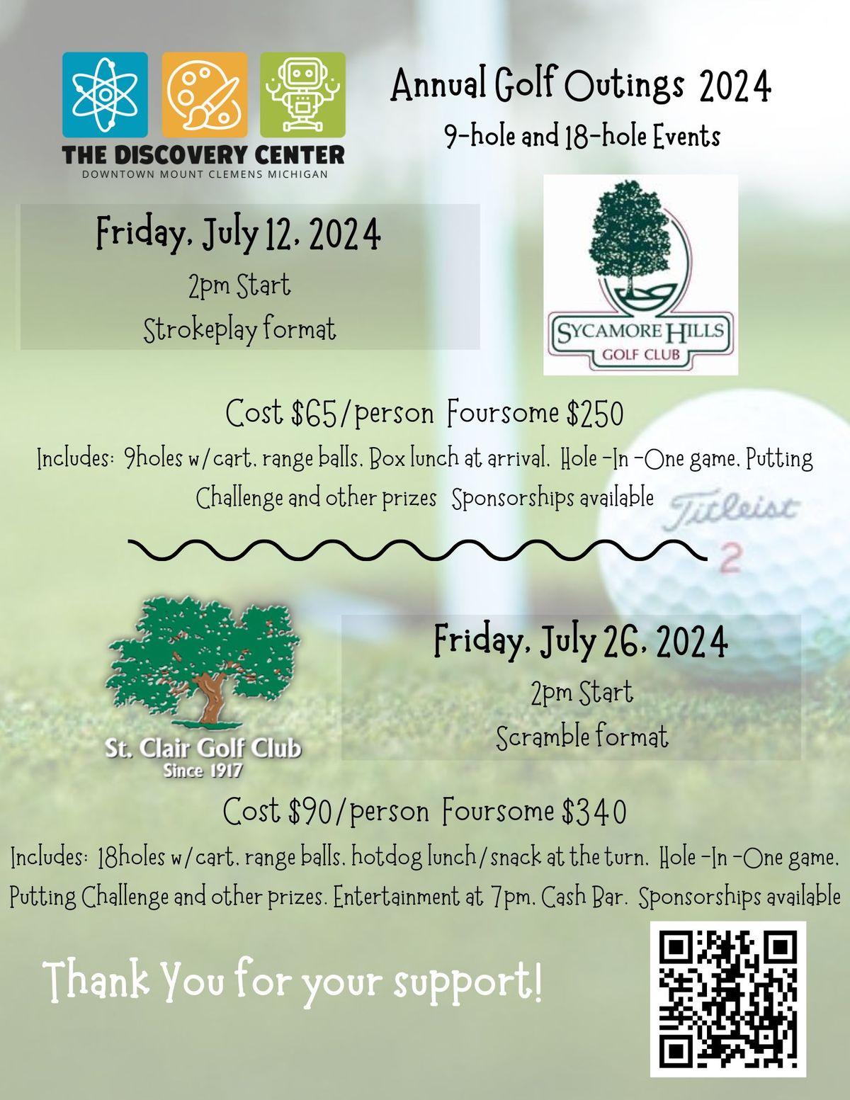 Discovery Center Annual Golf Outing Fundraisers