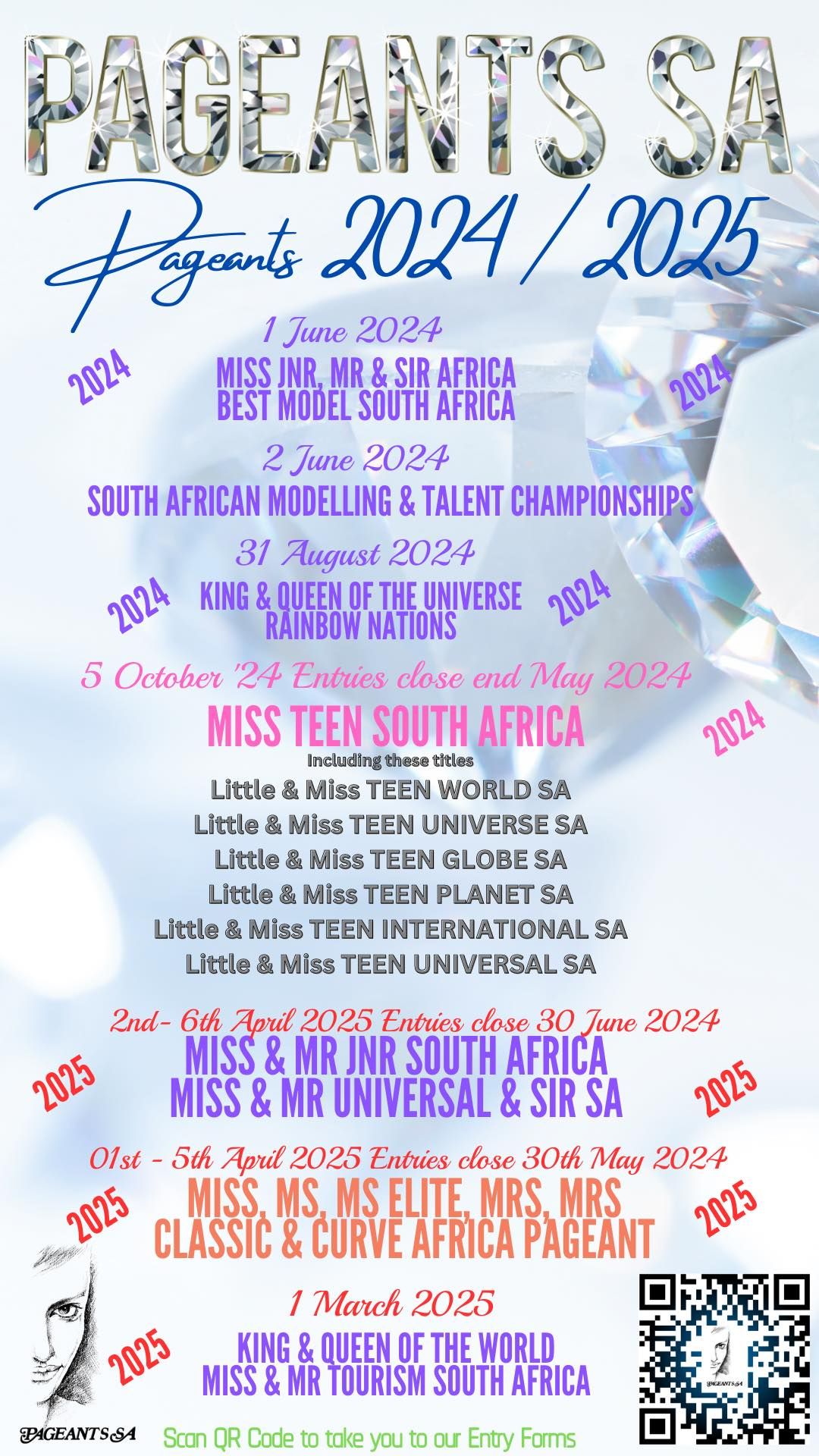 Miss & Mr Jnr, Universal & Sir South Africa 