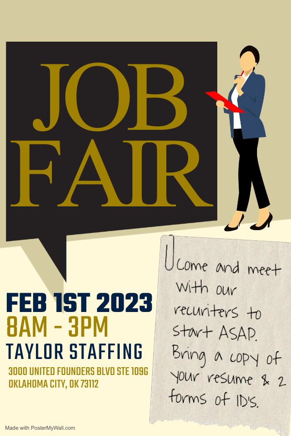 Taylor Staffing Job Fair 2023, Taylor Staffing, Oklahoma City, 1