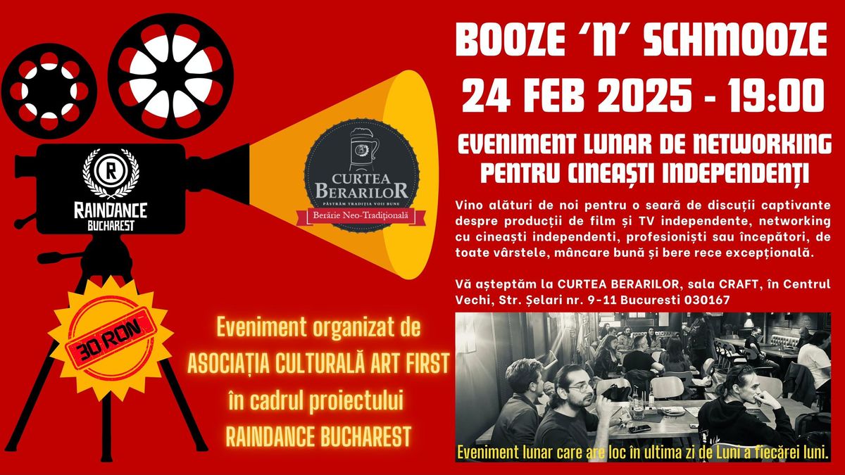 BOOZE 'N' SCHMOOZE - 24.02.25 - networking pentru cineasti independenti