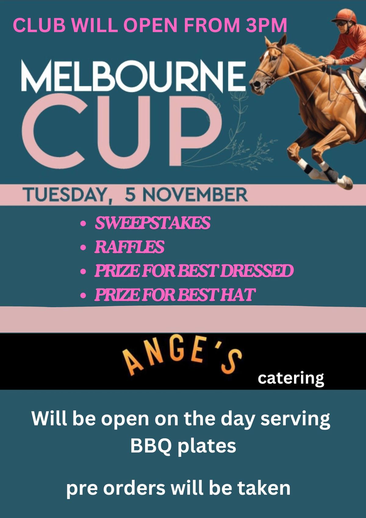 Melbourne Cup Day Club open from 3pm 