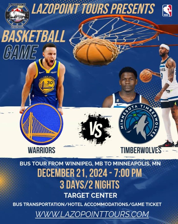 GOLDEN STATE WARRIORS VS MINNESOTA TIMBERWOLVES - BUS TOUR