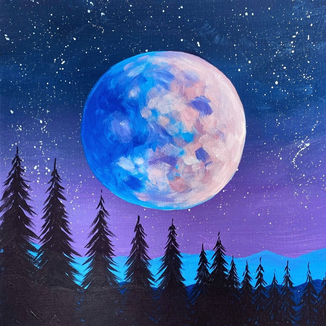 Paint & Unwind at Boston Tea Party Whiteladies, Bristol - "Blue Moon"