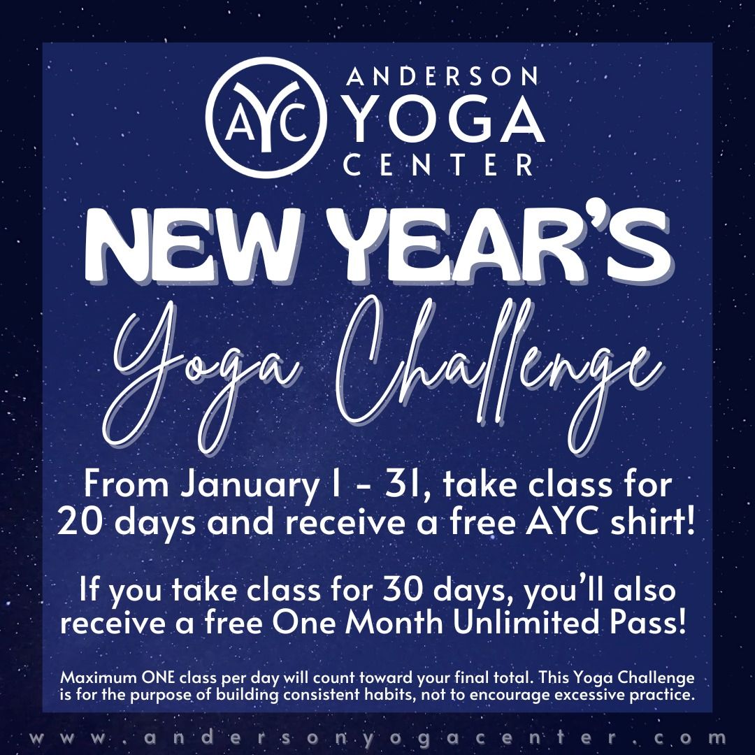 New Year's Yoga Challenge at Anderson Yoga Center