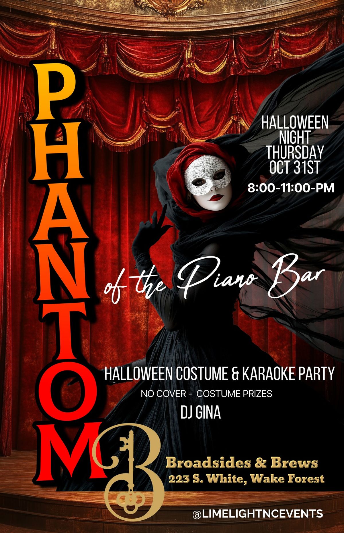 Phantom of the Piano Bar (Costume and Karaoke Party) @ B&B