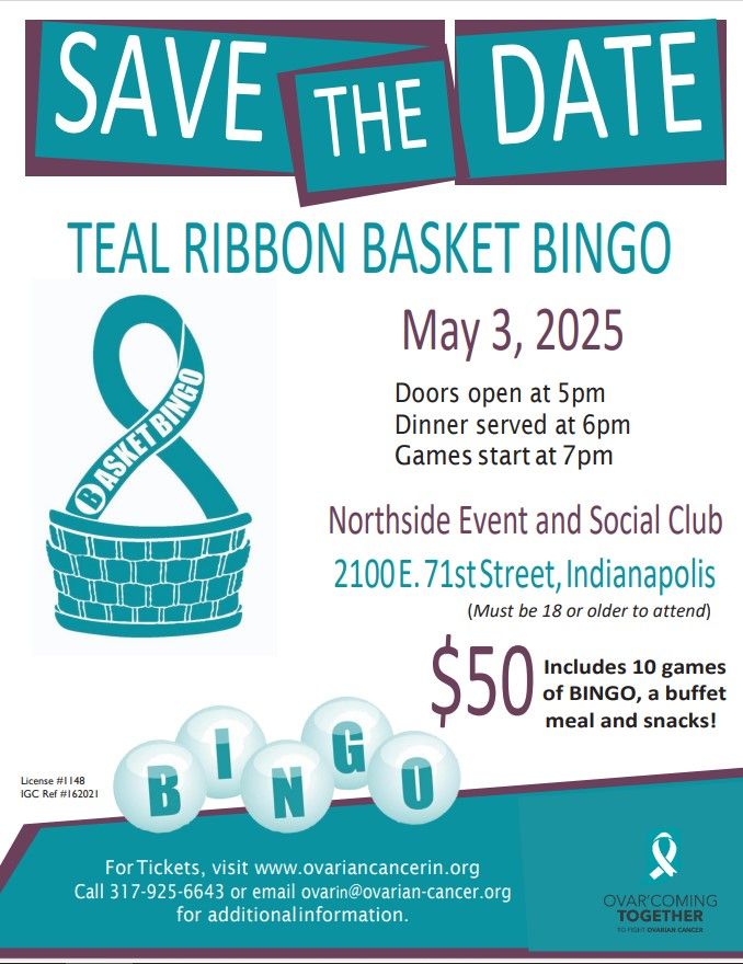 Teal Ribbon Basket Bingo