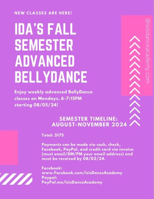 IDA Spring Advanced Bellydance Class