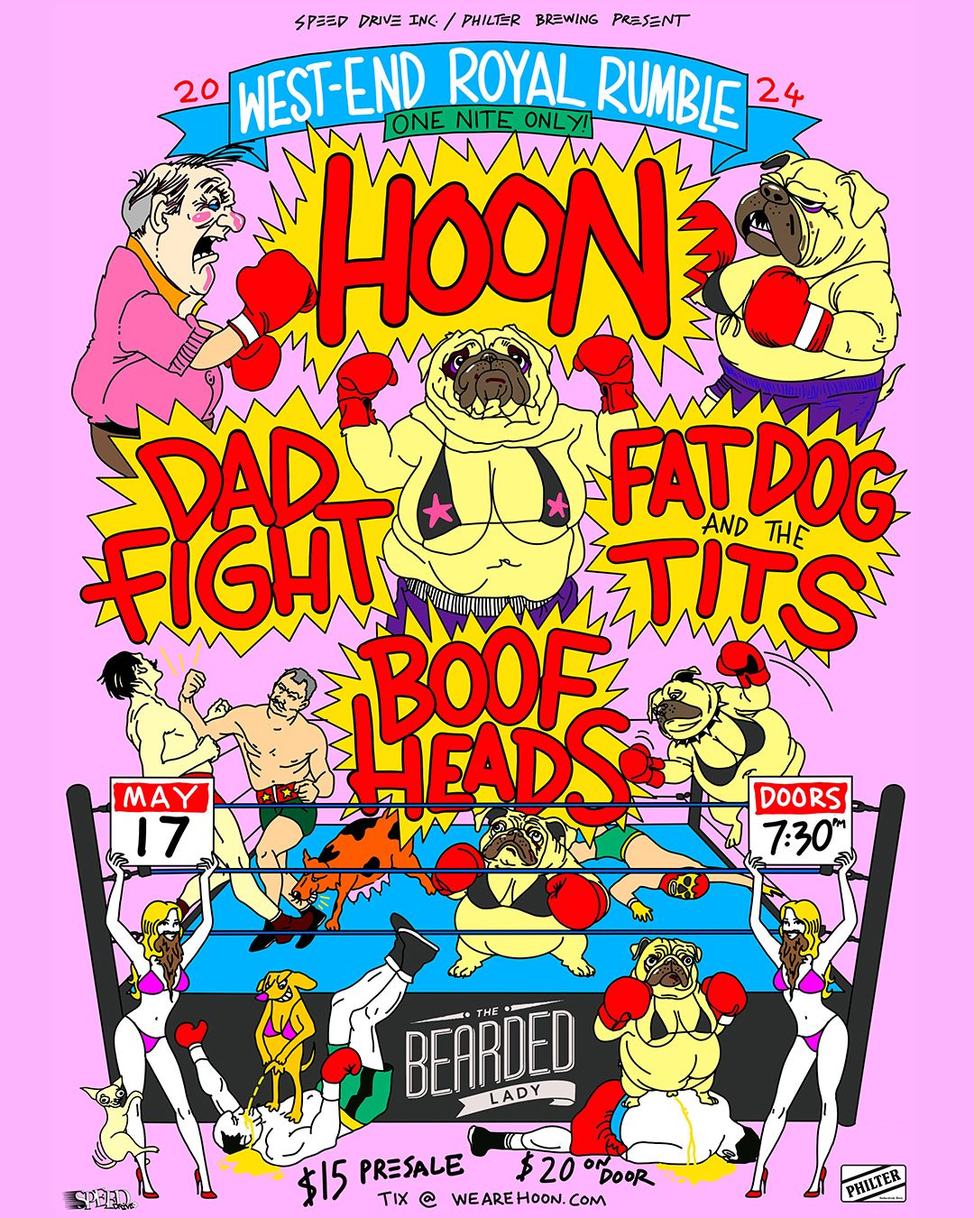 HOON + DAD FIGHT + FAT DOG + BOOF HEADS at The Bearded Lady