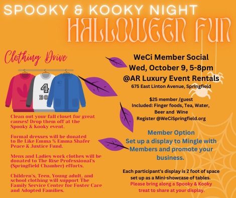 WECI's Spooky & Kooky (Mini-showcase, Mingle, and Clothing Drive)